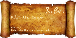 Kürthy Csaba névjegykártya