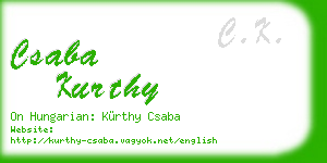 csaba kurthy business card