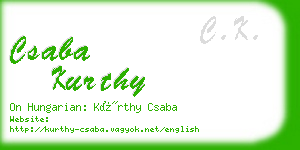 csaba kurthy business card